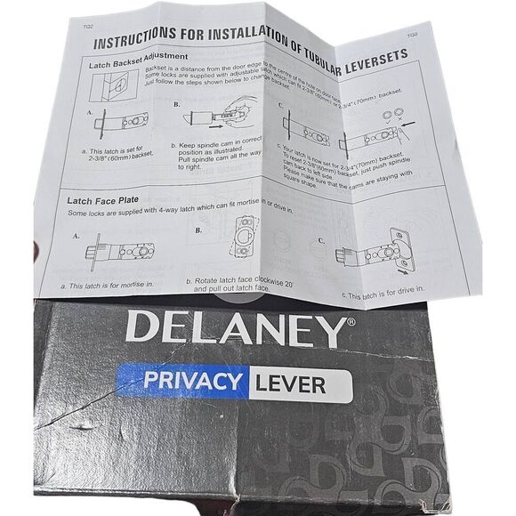 Delaney Privacy Lever Handle Set Bed/ Bathroom Doors Polished Chrome D22526 NEW - Picture 5 of 8